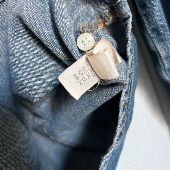 Vtg gap 2002 denim snap button down chambray shirt long sleeve denim large - Picture 7 of 8